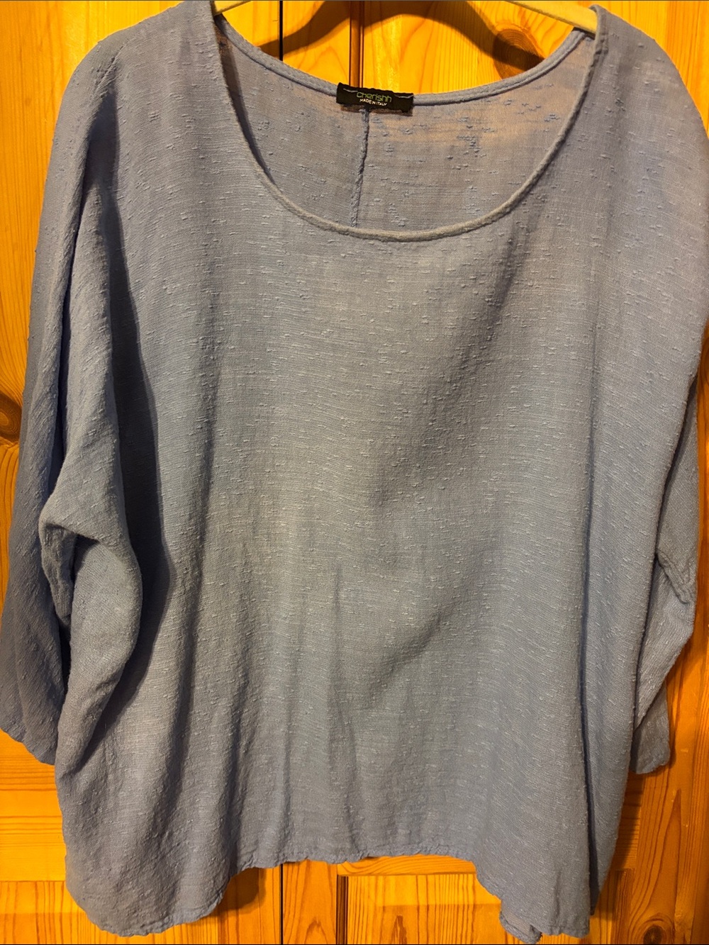 Cherish Light Blue Textured Scoop Neck Top (3rd picture more like true colour)